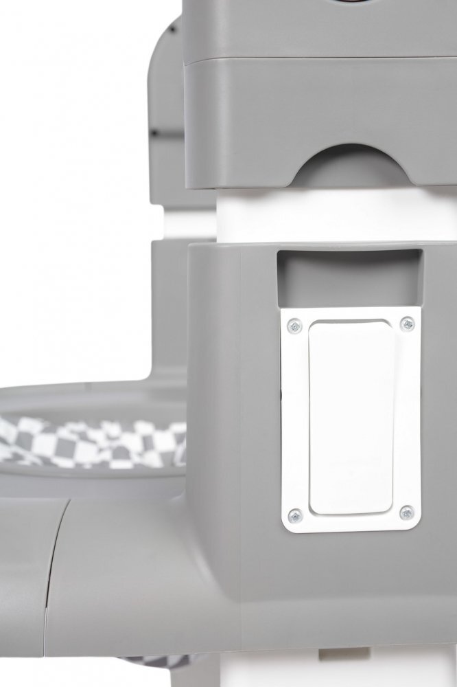 CARETERO Scaun de masa multifunctional Sitron Gri 3in1 transformabil in scaun de masabalansoarpremergator masuta si suport picioare reglabile inaltime ajustabila roti silentioase centuri de siguranta pernuta reductor