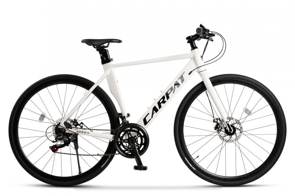 CARPAT Bicicleta CityGravel Pathfinder 3.0 C28314G AlbNegru roti 28 inch 14 viteze inaltime utilizator 150-165 cm greutate suportata 120 kg