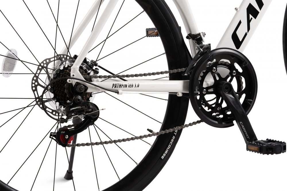 CARPAT Bicicleta CityGravel Pathfinder 3.0 C28314G AlbNegru roti 28 inch 14 viteze inaltime utilizator 150-165 cm greutate suportata 120 kg
