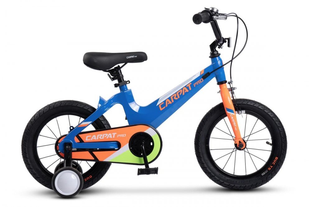 CARPAT Bicicleta Copii 4-6 ani PRO C16122B AlbastruPortocaliu roti 16 inch inaltime utilizator 100-115 cm greutate suportata 50 kg