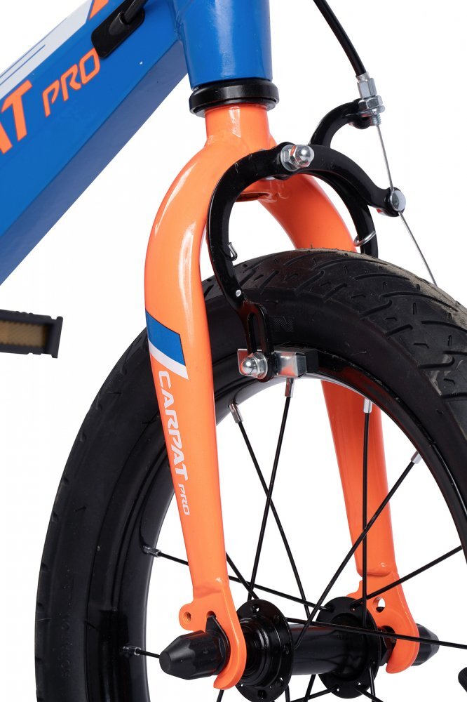 CARPAT Bicicleta Copii 4-6 ani PRO C16122B AlbastruPortocaliu roti 16 inch inaltime utilizator 100-115 cm greutate suportata 50 kg