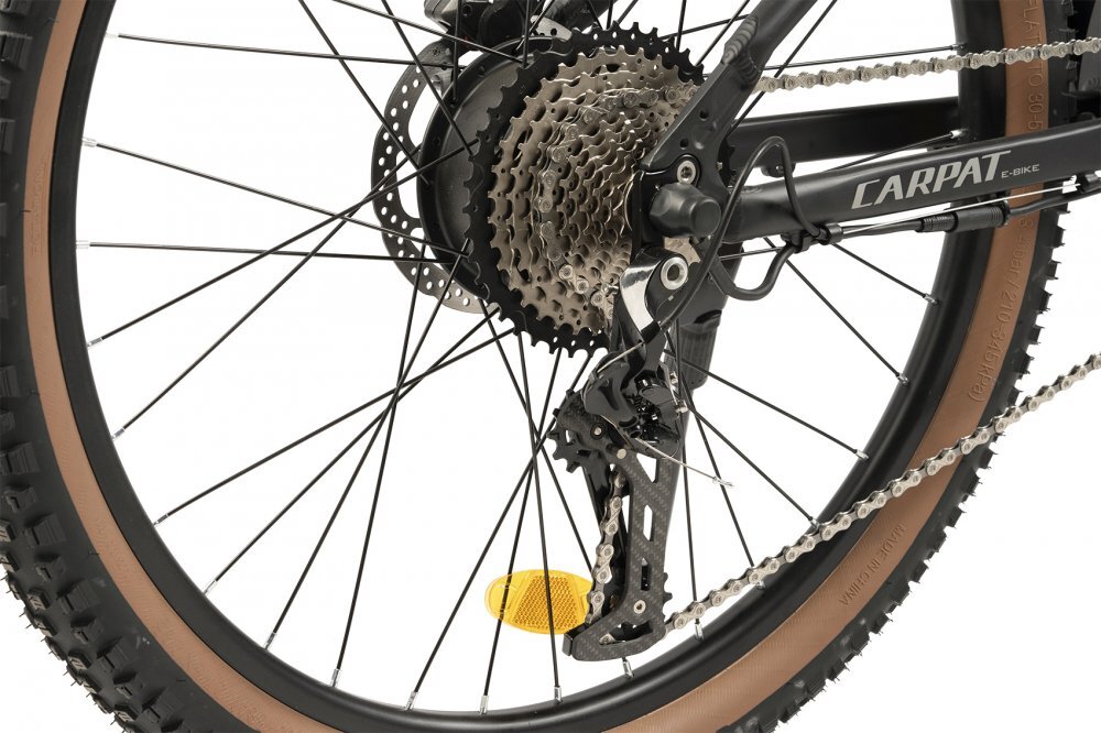 CARPAT Bicicleta Electrica C275H7E NegruGri MTB Hidraulica E-Bike roti 27.5 inch 11 viteze motor 250W autonomie Max 60 km baterie integrata in cadru Litiu-Ion 36V 10.4Ah