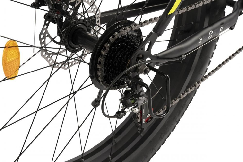 CARPAT Bicicleta Fat Bike Aventus C26217A NegruGriVerde roti 26 inch inaltime utilizator 150-195 cm greutate suportata 120 kg