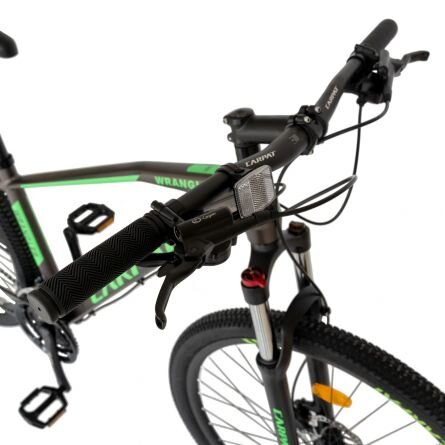 CARPAT Bicicleta Hidraulica MTB-HT Wrangler C2959AH GriVerde schimbator Shimano 24 viteze cadru aluminiu 29 inch furca cu suspensie pe arcechipata cu cric anvelope Hakuba greutate maxima utilizator 120 Kg