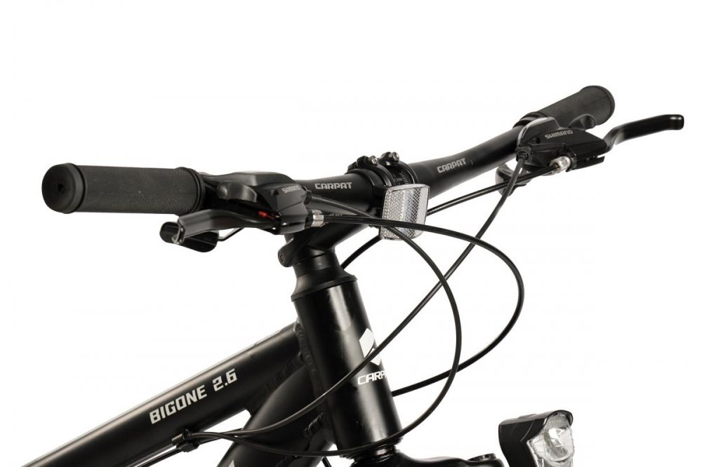 CARPAT Bicicleta MTB-Fat Bike Bigone C26278G NegruAlb Schimbator spate Shimano Altus 16 Viteze roti 26 inch Frane Mecanice Disc inaltime utilizator 150-195 cm greutate suportata 120 Kg