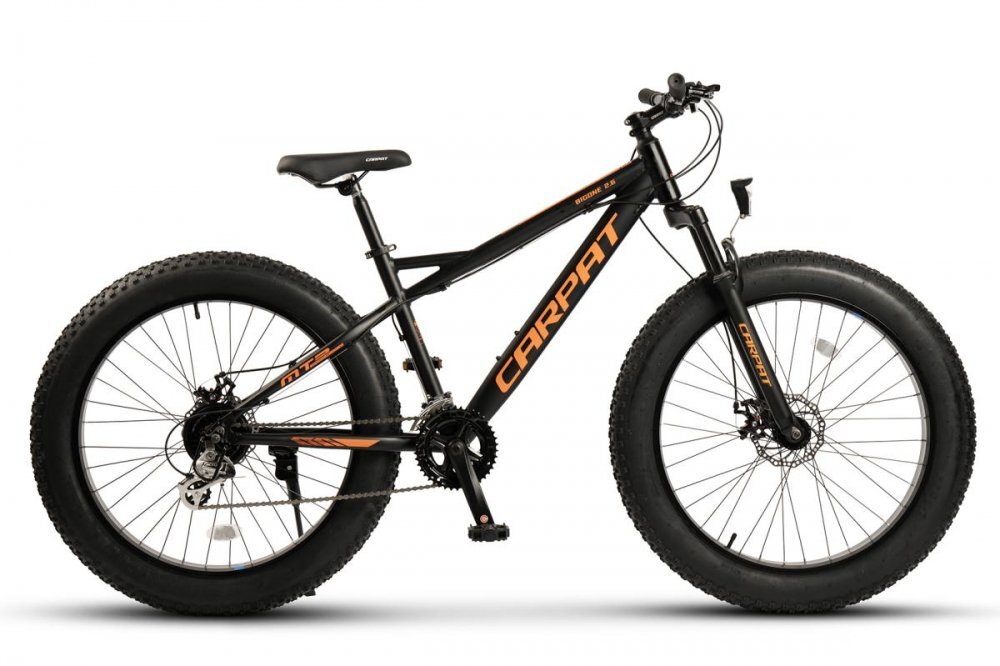CARPAT Bicicleta MTB-Fat Bike Bigone C26278H schimbator spate Shimano Altus 16 viteze roti 26 inch frane Mecanice Disc NegruPortocaliu