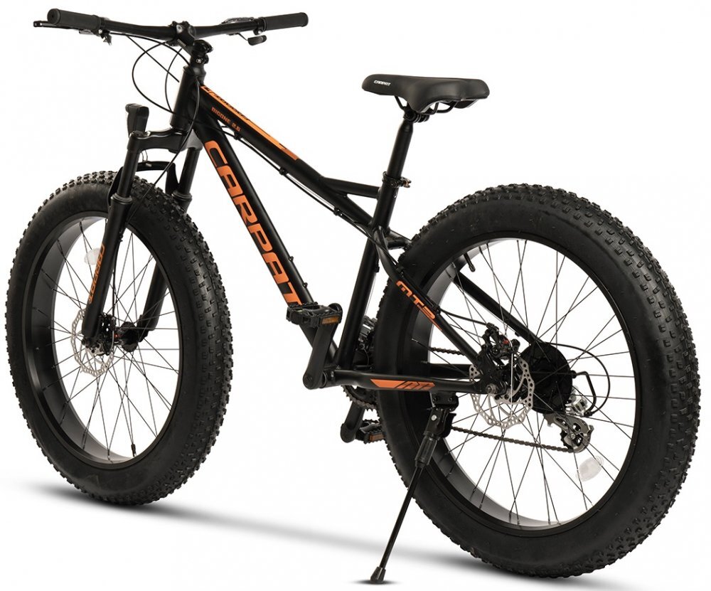 CARPAT Bicicleta MTB-Fat Bike Bigone C26278H schimbator spate Shimano Altus 16 viteze roti 26 inch frane Mecanice Disc NegruPortocaliu