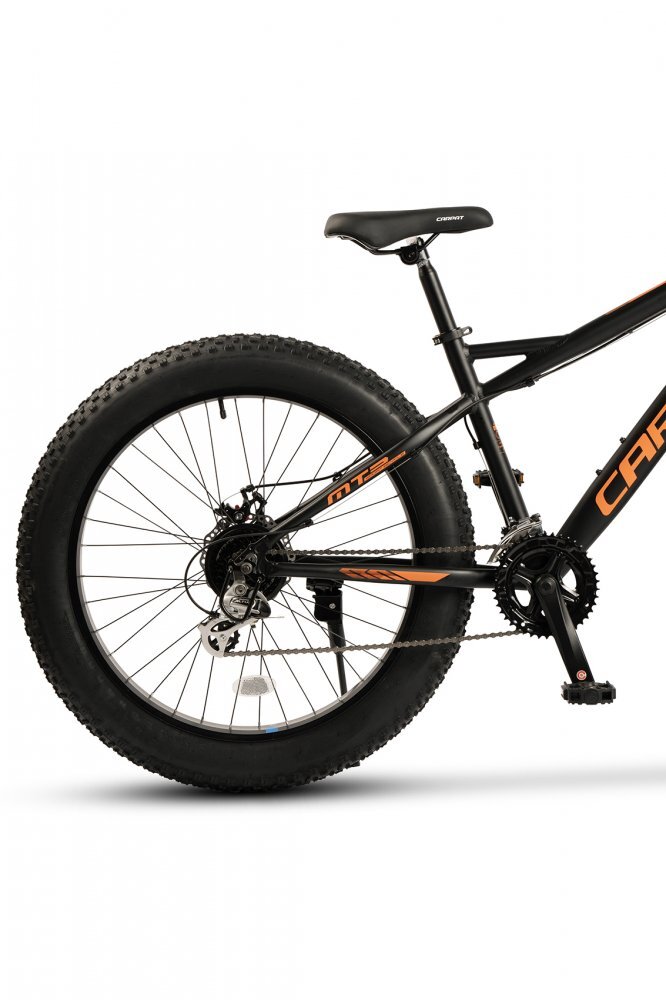 CARPAT Bicicleta MTB-Fat Bike Bigone C26278H schimbator spate Shimano Altus 16 viteze roti 26 inch frane Mecanice Disc NegruPortocaliu