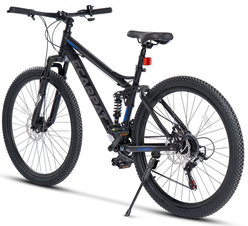 CARPAT Bicicleta MTB Full-Suspension E- E2660A NegruGriAlbastru 26 inch 150-165 cm inch greutate suportata 100 kg