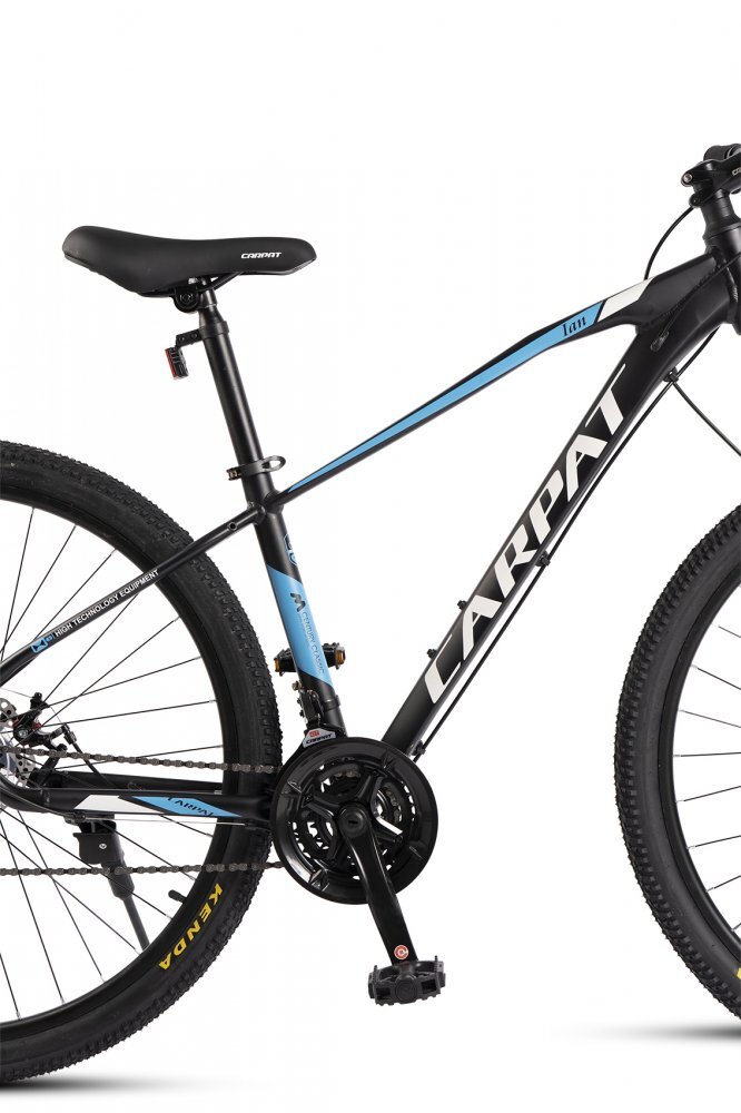 CARPAT Bicicleta MTB-HT Ian 2.9 C2959G NegruAlbAlbastru roti 29 inch 21 viteze inaltime utilizator 170-195 cm greutate suportata 120 kg