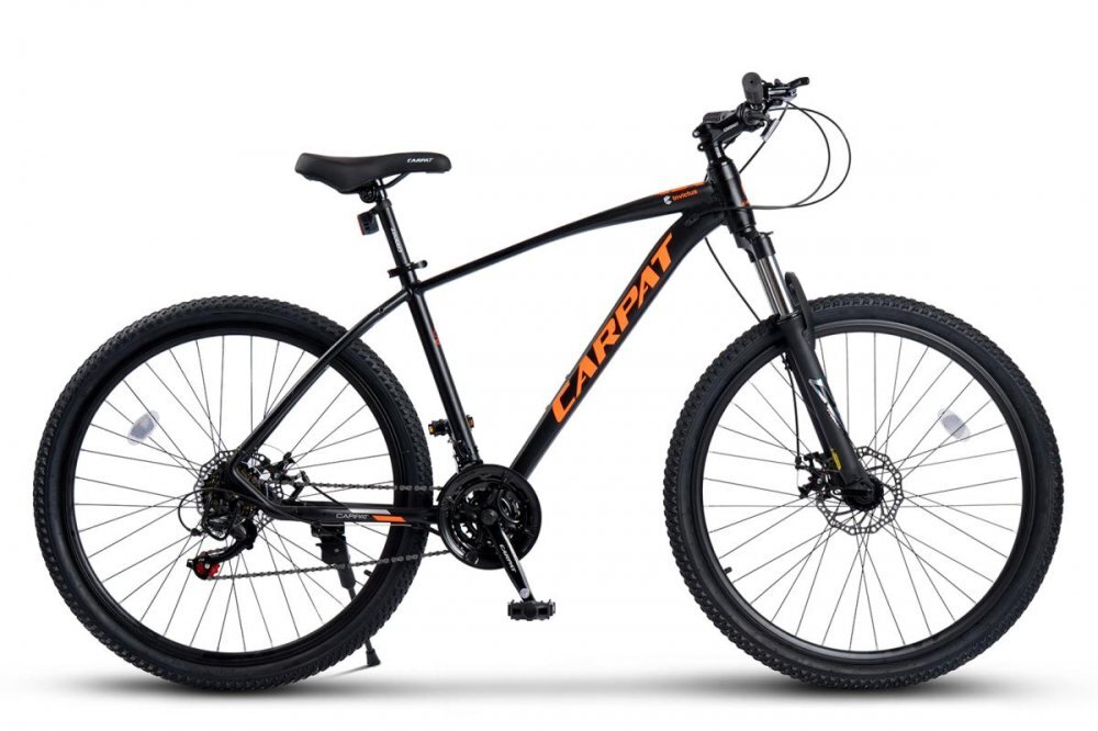 CARPAT Bicicleta MTB Invictus C27357C NegruPortocaliu roti 27.5 inch inaltime utilizator 160-175 cm greutate suportata 120 kg