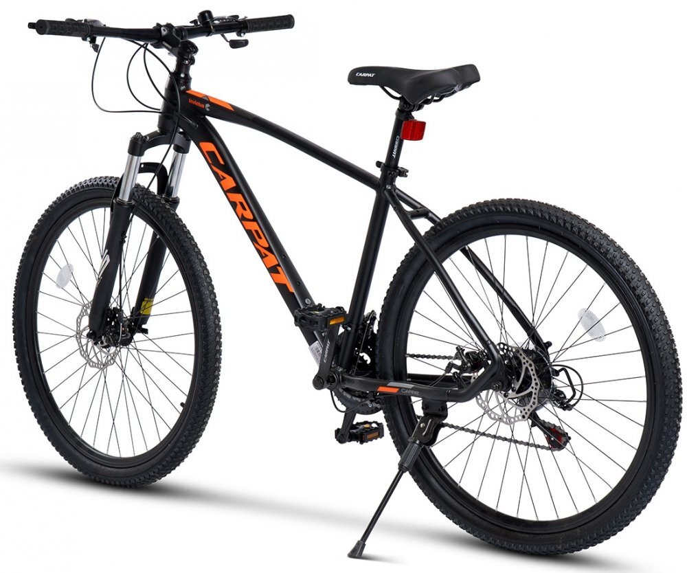 CARPAT Bicicleta MTB Invictus C27357C NegruPortocaliu roti 27.5 inch inaltime utilizator 160-175 cm greutate suportata 120 kg