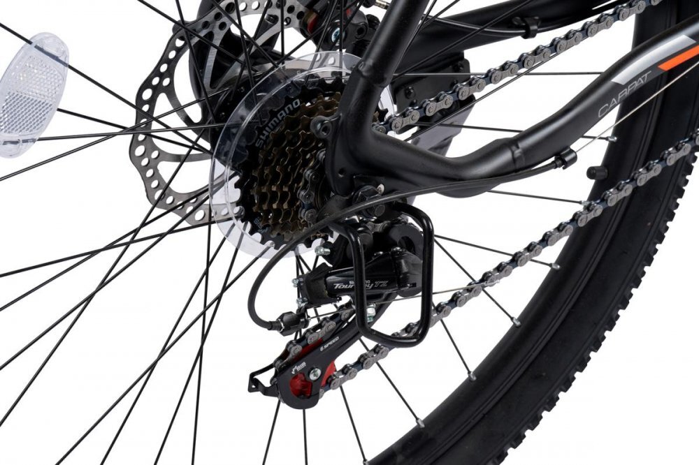 CARPAT Bicicleta MTB Invictus C27357C NegruPortocaliu roti 27.5 inch inaltime utilizator 160-175 cm greutate suportata 120 kg