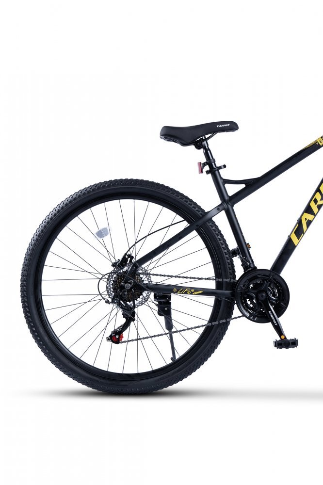 CARPAT Bicicleta MTB Ride C29303H NegruGalben roti 29 inch echipare Shimano manete secventiale frane hidraulice cabluri integrate 21 viteze