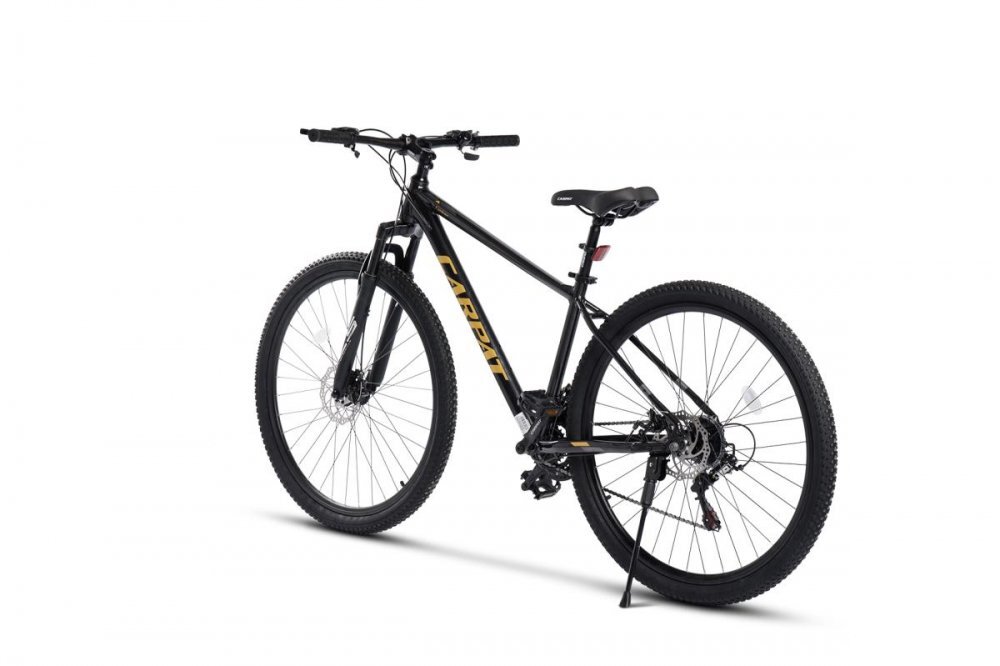 CARPAT Bicicleta MTB Tanker C29312B NegruGalben roti 29 inch 21 viteze frana pe disc inaltime utilizator 175-190 cm greutate suportata 120 kg