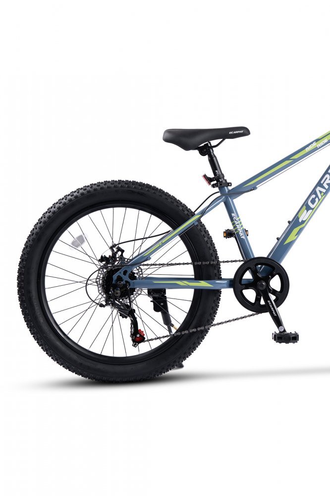 CARPAT Bicicleta pentru copii E Ride S24109C AlbastruVerde 24 inch echipare Shimano anvelope late furca cu suspensie frane disc 7 viteze