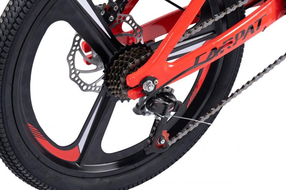 CARPAT Bicicleta pentru copii MTB C20343A RosuNegru roti 20 inch cadru magneziu frane disc 7 viteze