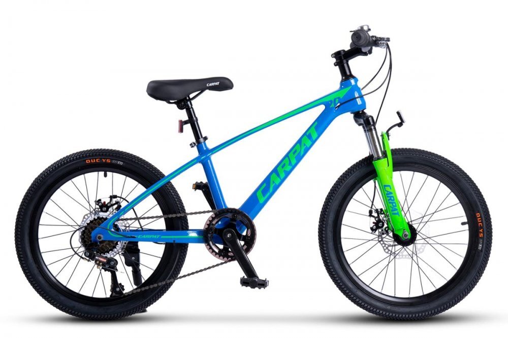 CARPAT Bicicleta pentru copii MTB Hiro C20342A AlbastruVerde 20 inch inaltime utilizator 120-155 cm greutate suportata 80 kg