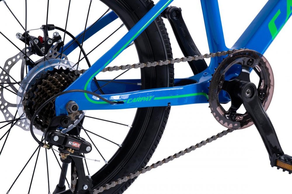 CARPAT Bicicleta pentru copii MTB Hiro C20342A AlbastruVerde 20 inch inaltime utilizator 120-155 cm greutate suportata 80 kg