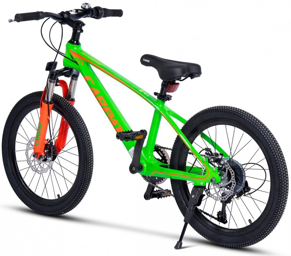 CARPAT Bicicleta pentru copii MTB Hiro C20342A VerdePortocaliu roti 20 inch inaltime utilizator 120-155 cm greutate suportata 80 kg