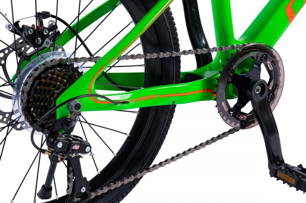 CARPAT Bicicleta pentru copii MTB Hiro C20342A VerdePortocaliu roti 20 inch inaltime utilizator 120-155 cm greutate suportata 80 kg