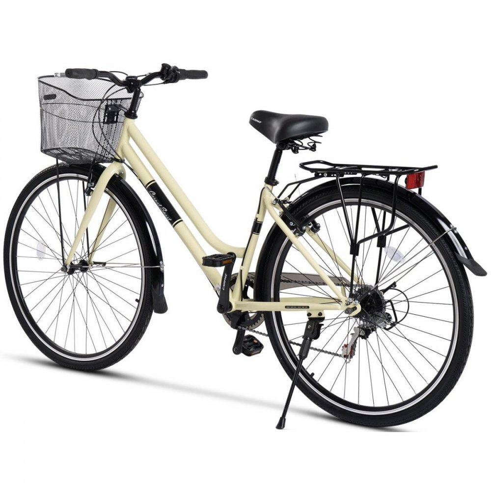CARPAT Bicicleta Trekking Altay C28262G BejNegru roti 28 inch echipare Shimano 7 viteze maneta rotativa cos fata