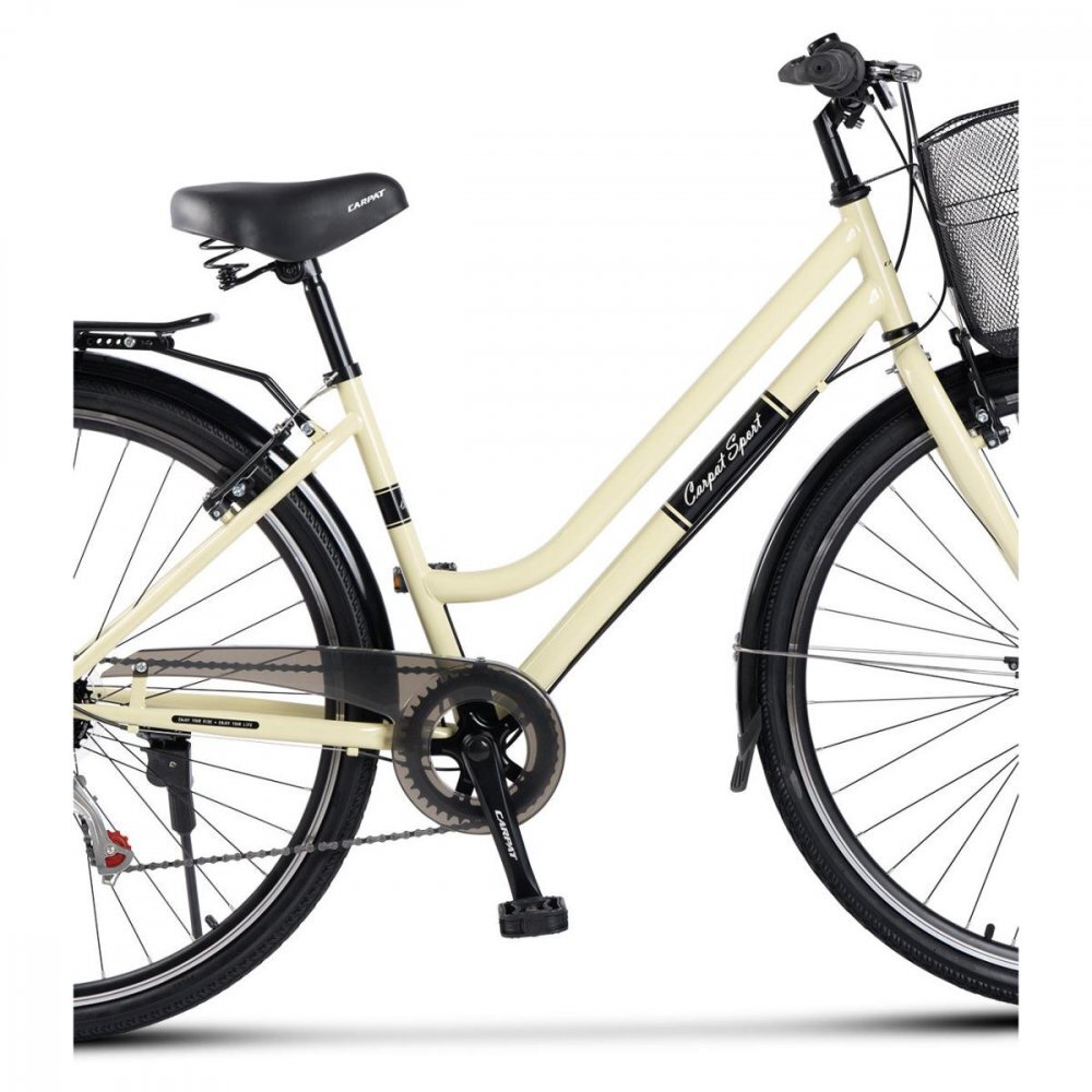 CARPAT Bicicleta Trekking Altay C28262G BejNegru roti 28 inch echipare Shimano 7 viteze maneta rotativa cos fata