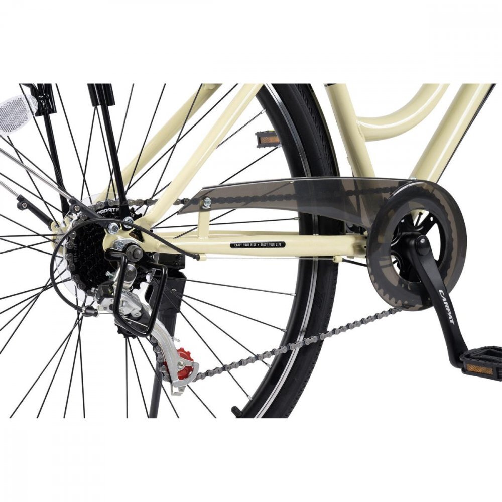 CARPAT Bicicleta Trekking Altay C28262G BejNegru roti 28 inch echipare Shimano 7 viteze maneta rotativa cos fata