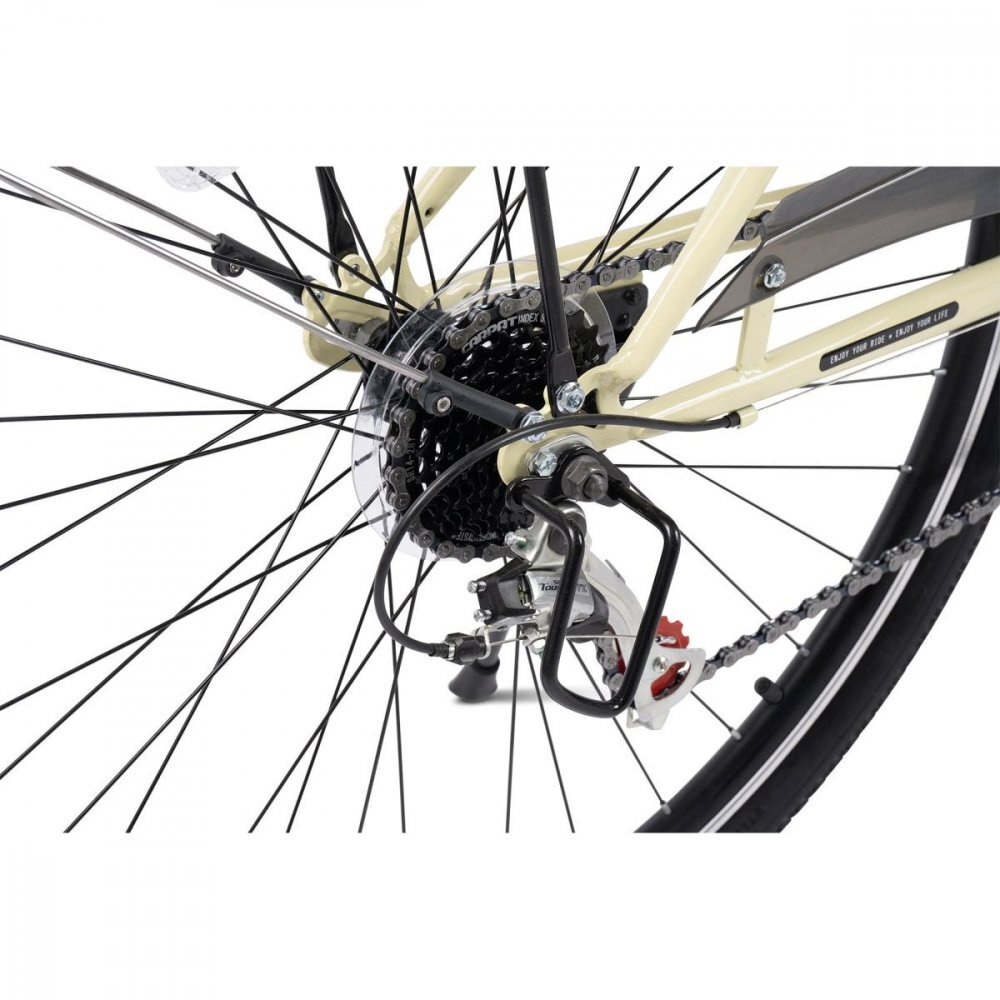 CARPAT Bicicleta Trekking Altay C28262G BejNegru roti 28 inch echipare Shimano 7 viteze maneta rotativa cos fata