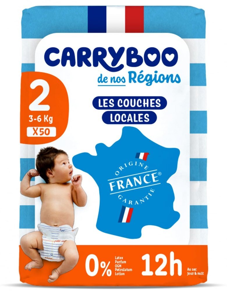Carryboo Scutece C2(3-6kg) fara parfum nou nascuti marimea 2 50 bucati