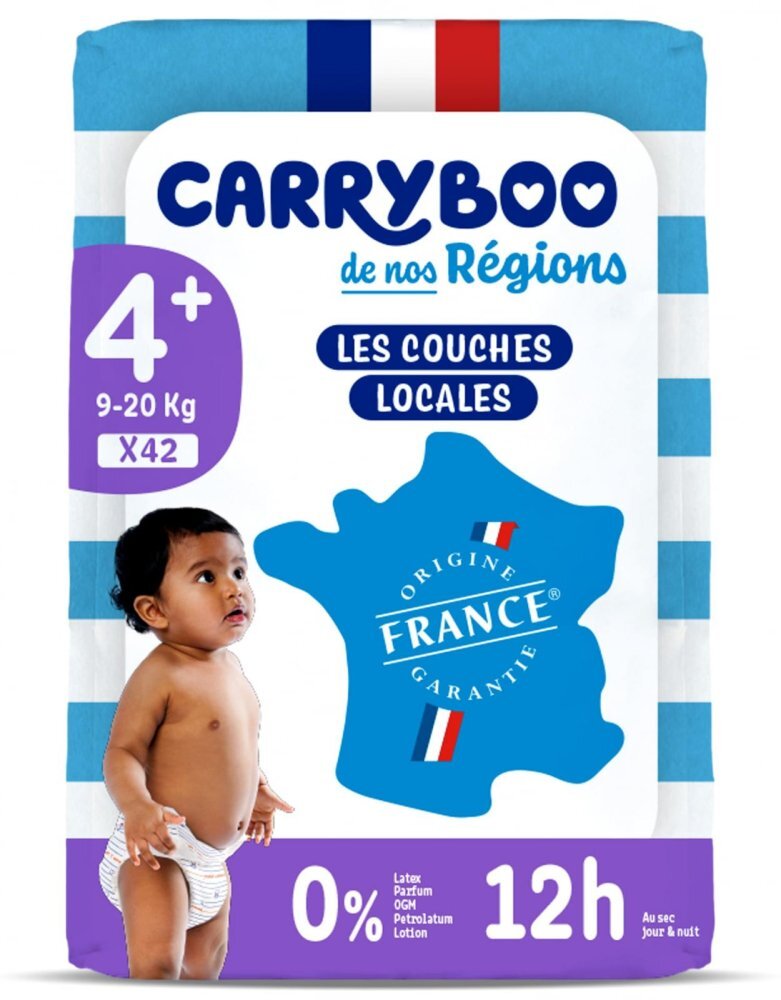 Carryboo Scutece C4+(9-20kg) fara parfum marimea 4+ 42 bucati