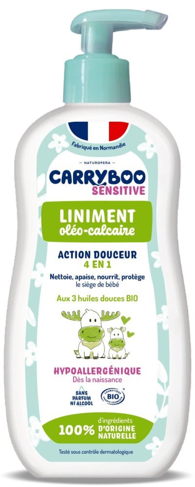 Carryboo Ulei de corp Bio pentru bebelusi fara parfum cu 3 uleiuri vegetale 450 ml