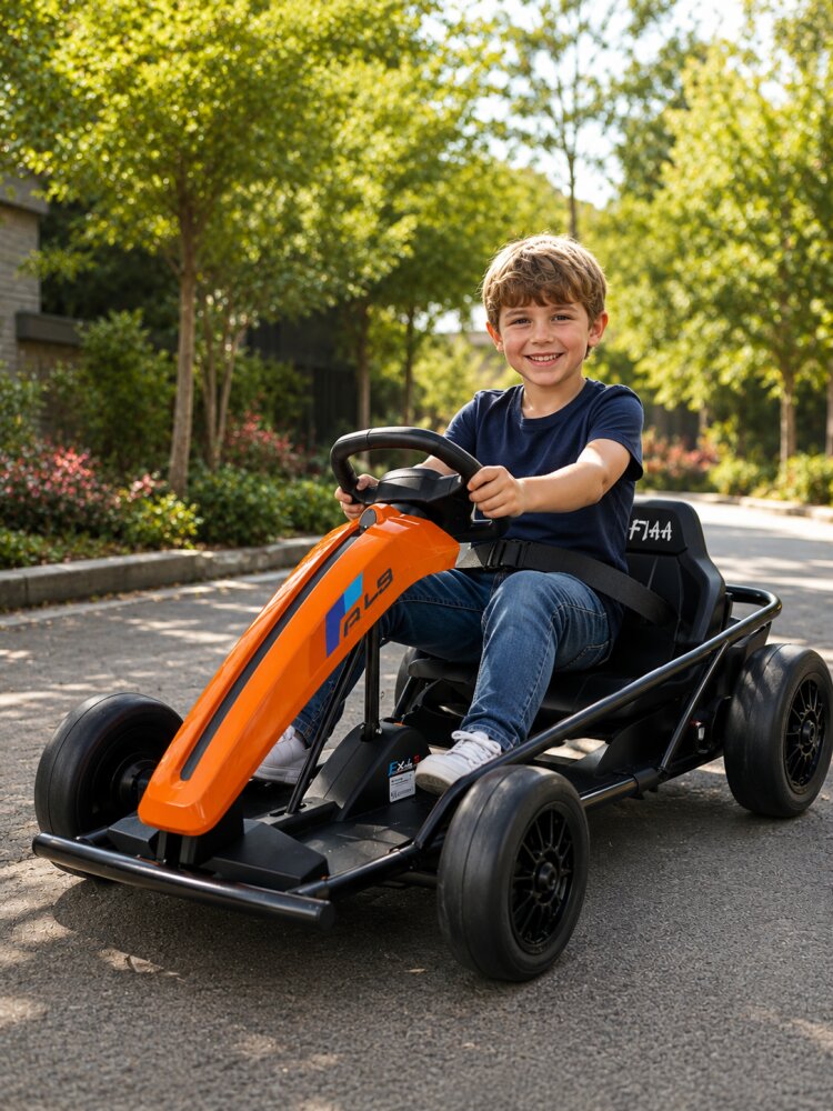 Cars4Kids Go-Kart electric pentru copii 24V Rosu cu functie Drift 2 motoare 775W viteza 15 kmh centura 5 puncte de la 6 ani maxim 70 kg