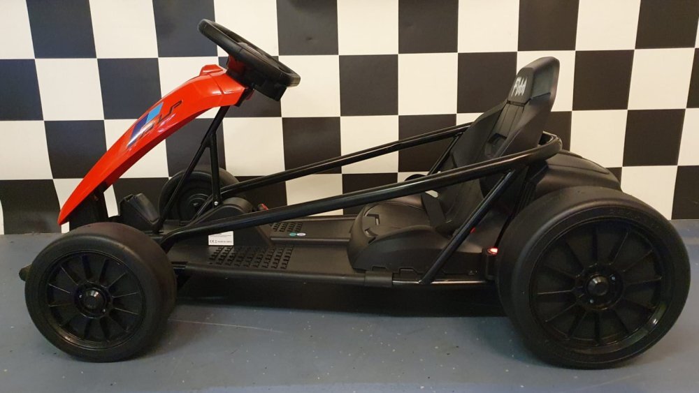 Cars4Kids Go-Kart electric pentru copii 24V Rosu cu functie Drift 2 motoare 775W viteza 15 kmh centura 5 puncte de la 6 ani maxim 70 kg