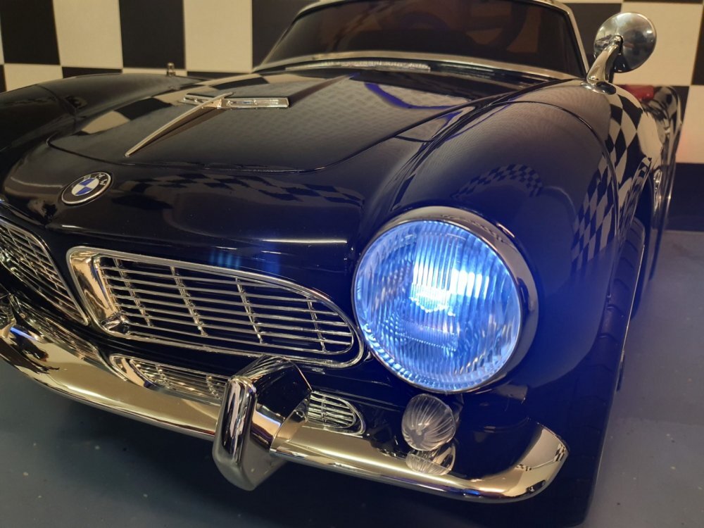 Cars4Kids Masinuta electrica pentru copii BMW 507 Negru Metalic 12V licenta oficiala design clasic telecomanda 2.4G