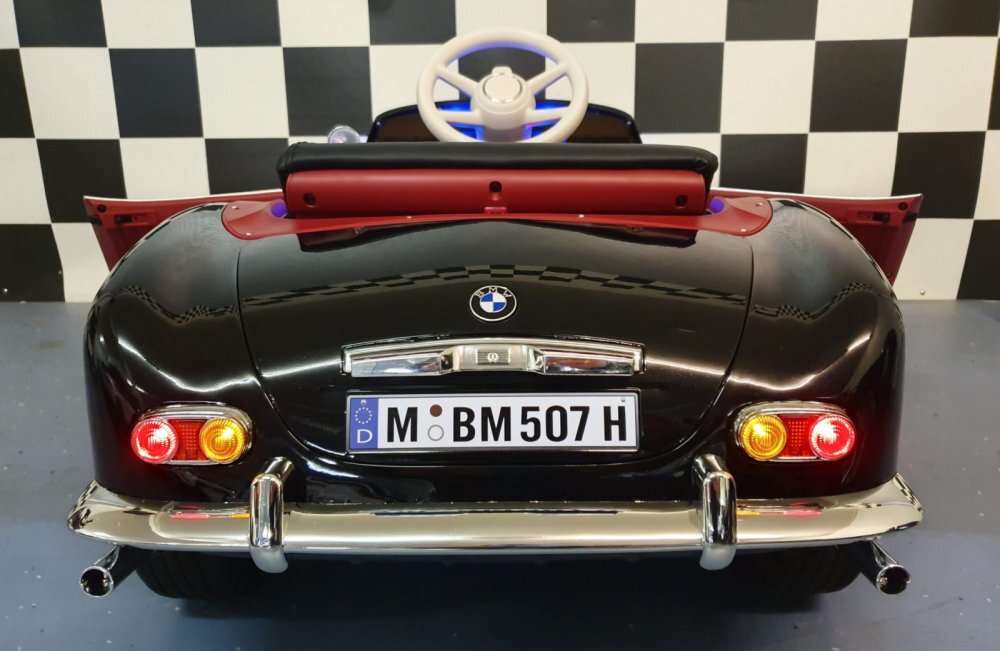 Cars4Kids Masinuta electrica pentru copii BMW 507 Negru Metalic 12V licenta oficiala design clasic telecomanda 2.4G