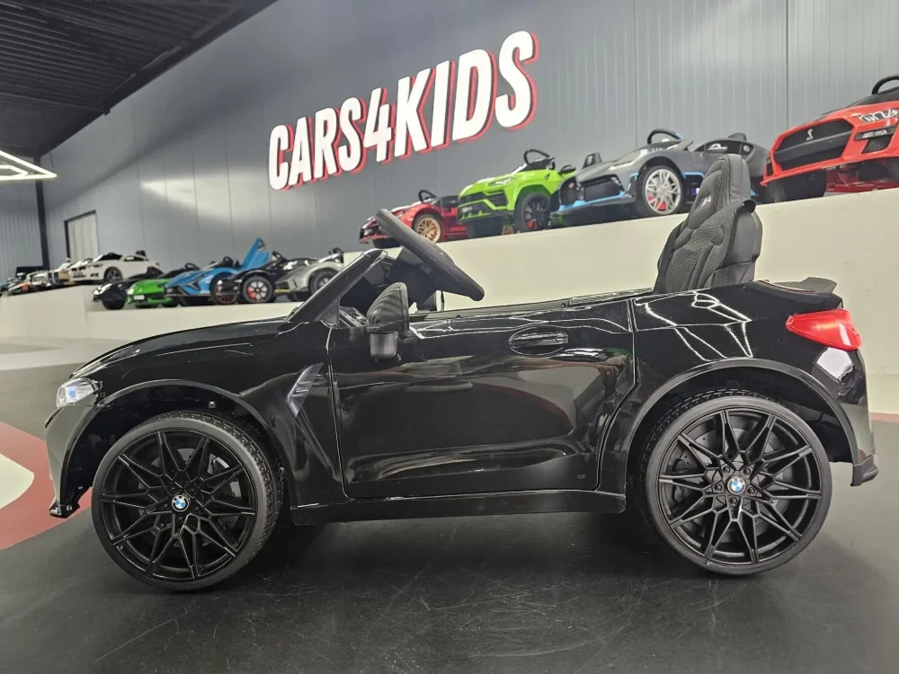 Cars4Kids Masinuta electrica pentru copii BMW M4 Negru Metalic 12V licenta oficiala telecomanda 2.4G scaun piele