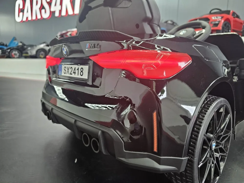 Cars4Kids Masinuta electrica pentru copii BMW M4 Negru Metalic 12V licenta oficiala telecomanda 2.4G scaun piele