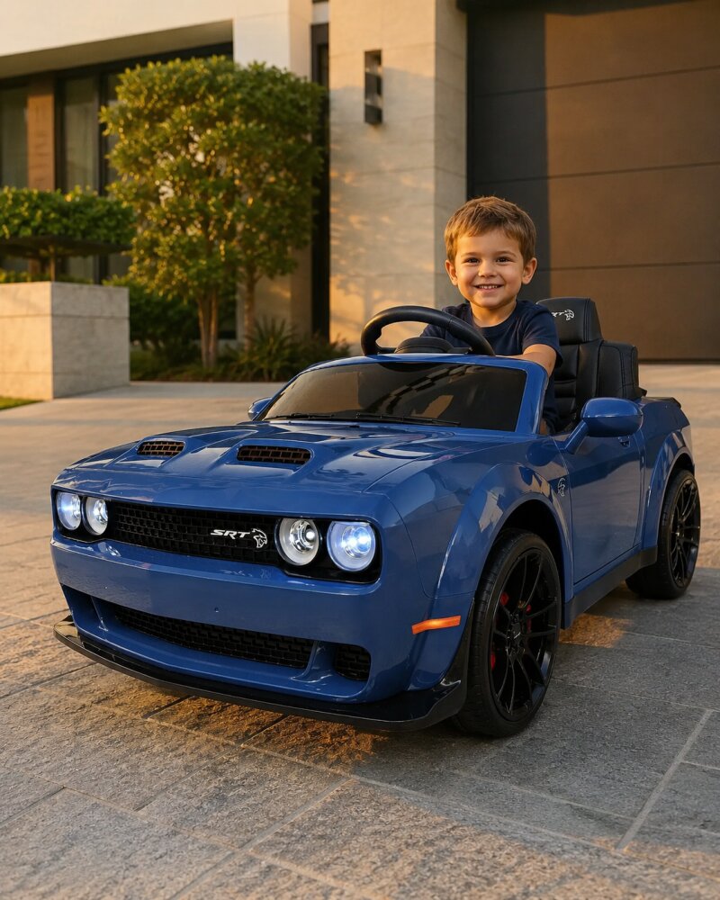 Cars4Kids Masinuta electrica pentru copii Dodge Charger SRT 12V telecomanda bluetooth sa piele suspensie 3-5 ani