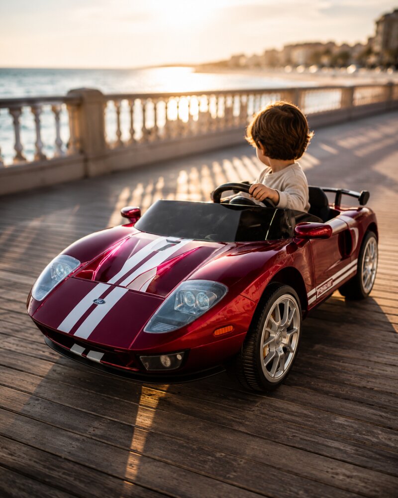 Cars4Kids Masinuta electrica pentru copii Ford GT 24V Rosu Metalic 2 locuri licenta oficiala telecomanda 2.4G usi functionale