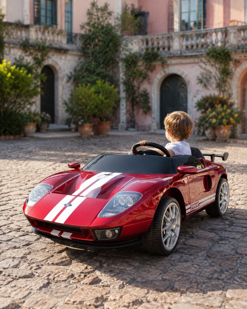 Cars4Kids Masinuta electrica pentru copii Ford GT 24V Rosu Metalic 2 locuri licenta oficiala telecomanda 2.4G usi functionale
