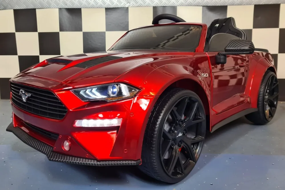 Cars4Kids Masinuta electrica pentru copii Ford Mustang Rosu Metalic Premium 24V licenta oficiala telecomanda