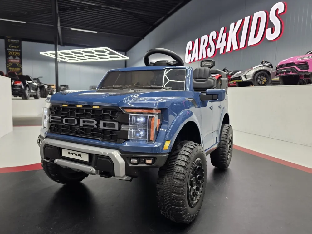 Cars4Kids Masinuta electrica pentru copii Ford Raptor 24V Albastru 2 locuri licenta oficiala telecomanda 2.4G scaun piele