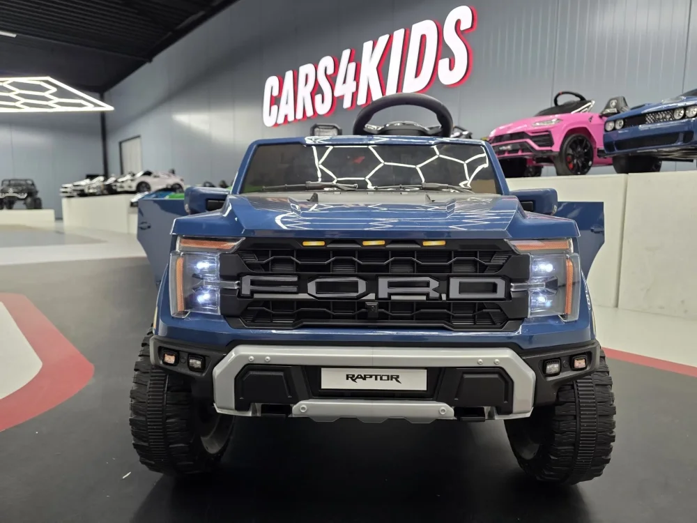 Cars4Kids Masinuta electrica pentru copii Ford Raptor 24V Albastru 2 locuri licenta oficiala telecomanda 2.4G scaun piele