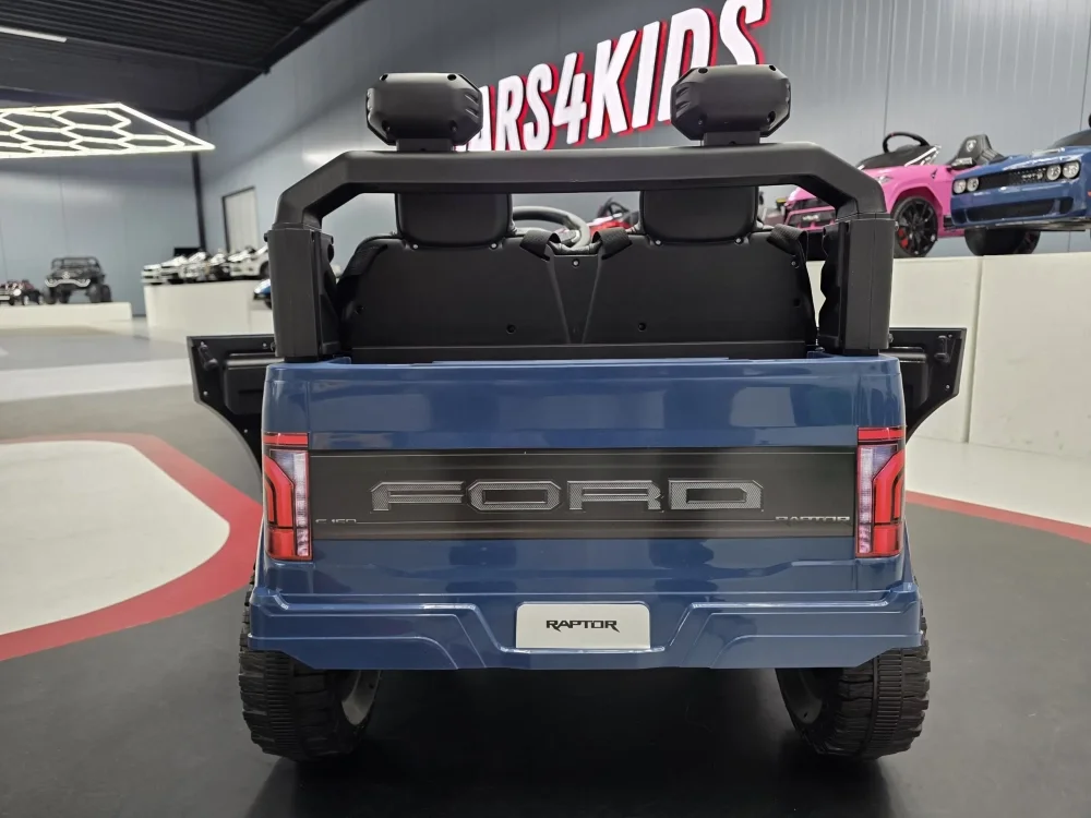 Cars4Kids Masinuta electrica pentru copii Ford Raptor 24V Albastru 2 locuri licenta oficiala telecomanda 2.4G scaun piele