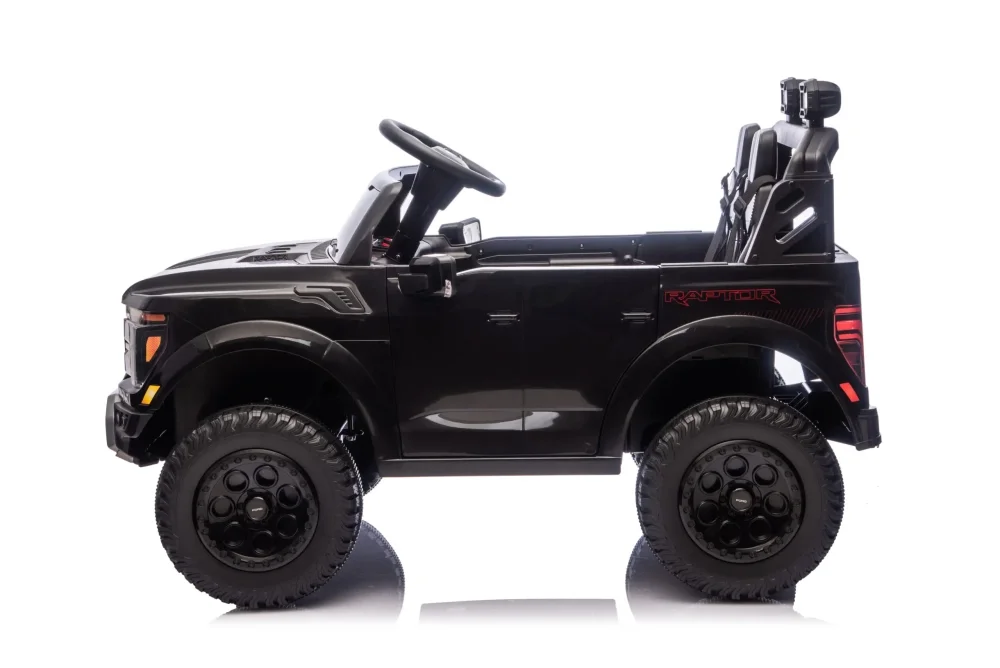 Cars4Kids Masinuta electrica pentru copii Ford Raptor 24V Negru 2 locuri licenta oficiala telecomanda 2.4G scaun piele