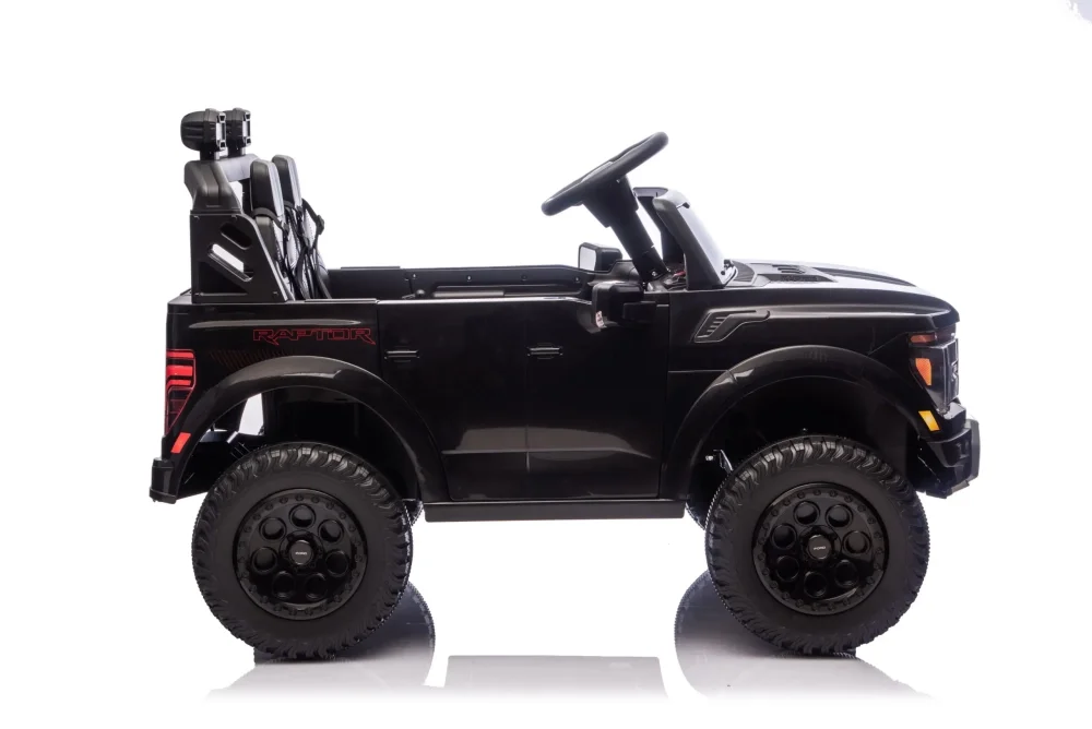 Cars4Kids Masinuta electrica pentru copii Ford Raptor 24V Negru 2 locuri licenta oficiala telecomanda 2.4G scaun piele