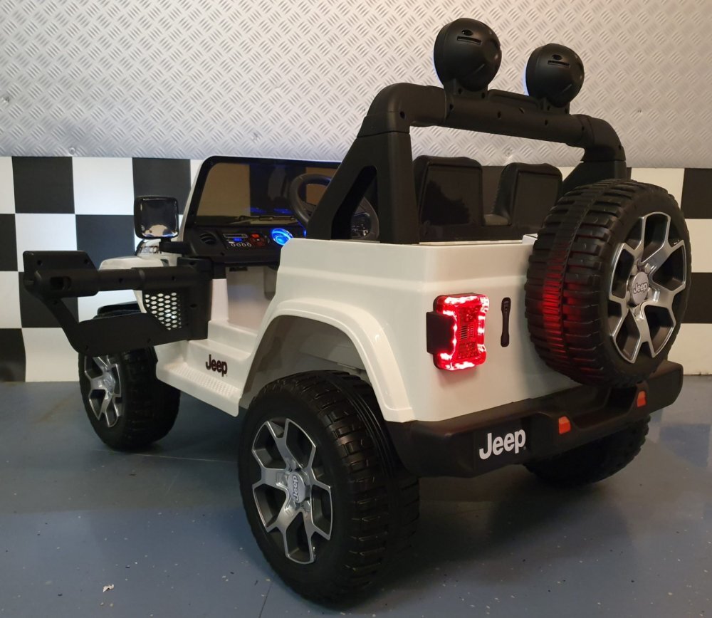 Cars4Kids Masinuta electrica pentru copii Jeep Wrangler 4x4 12V telecomanda bluetooth 4 motoare usi functionale sa piele
