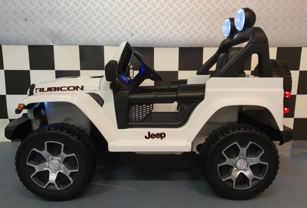 Cars4Kids Masinuta electrica pentru copii Jeep Wrangler 4x4 12V telecomanda bluetooth 4 motoare usi functionale sa piele