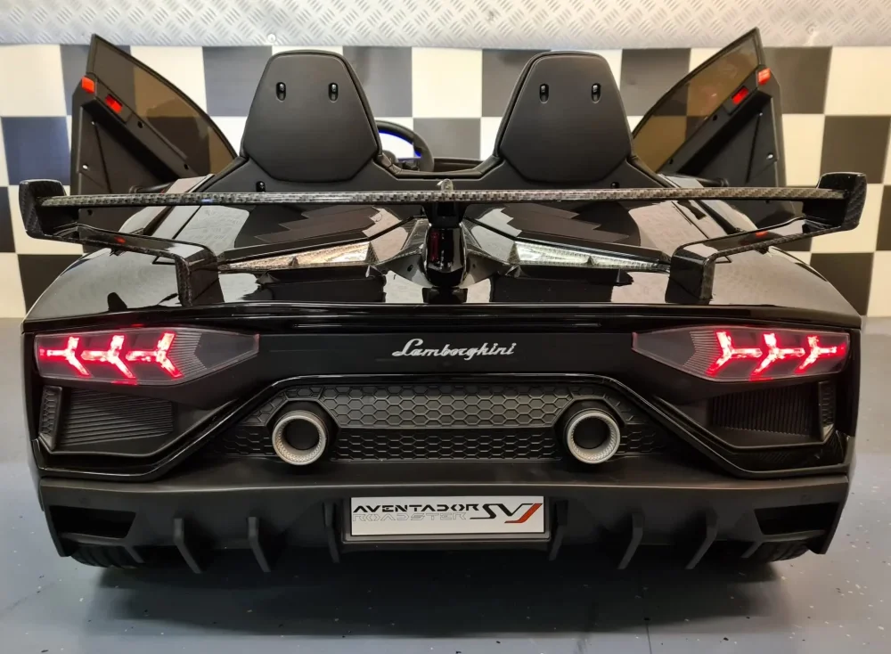 Cars4Kids Masinuta electrica pentru copii Lamborghini Aventador SVJ 24V Negru 2 locuri licenta oficiala Drift usi verticale telecomanda